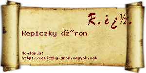 Repiczky Áron névjegykártya