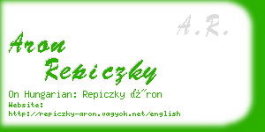aron repiczky business card